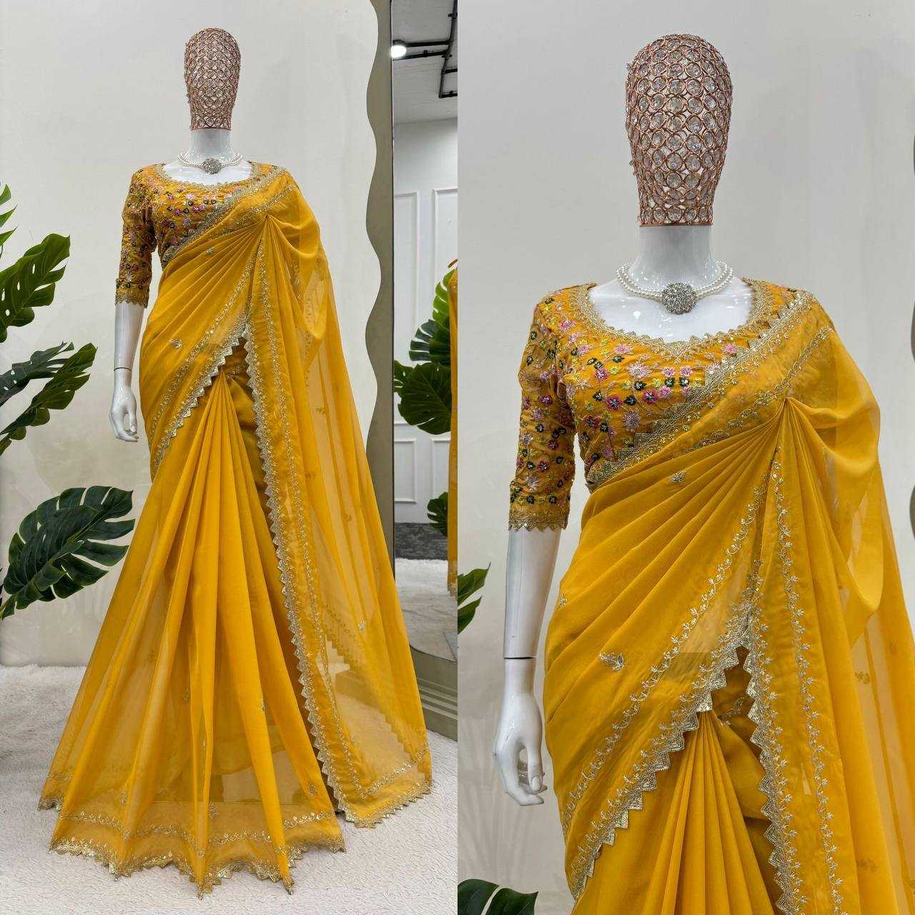 YNF TABBY SILK RIN133 497 SAREES WHOLESALE PARTY WEAR FANCY SEQUENCE RAKHI SAREES MANUFACTURER